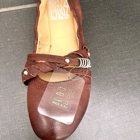 Miz Mooz Joplin cute leather flats, merlot, size 38 NWT - Picture 2 of 5